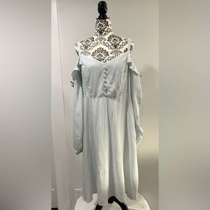 Torrid, baby blue pinstripe dress, size: 1X, 14-16